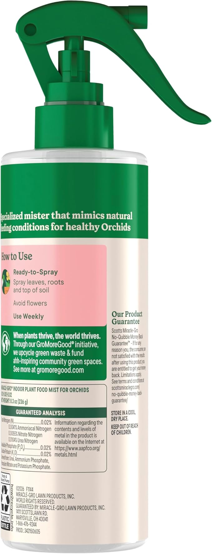 Miracle-Gro Indoor Plant Food Mist for Orchids, Orchid Plant Food, 8 fl. oz., 2-Pack