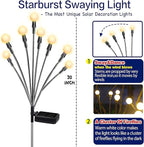 TONULAX Solar Garden Lights - Upgraded Solar Swaying Light, Sway by Wind, Outdoor Lights, Yard Patio Pathway Decoration, High Flexibility Iron Wire & Heavy Bulb Base, Warm White(12 Pack)