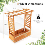 MAT EXPERT Raised Garden Bed with Trellis & Hanging Roof, Lattice Panel with Drainage Hole for Flower, Climbing Plant, Herb, Planter Box for Garden, Patio, Yard (1, 43.5" x 17.5" x 44" (L x W x H))