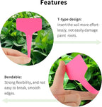 Pink Plant labels,100 Pcs 6 x10cm Plastic Plant T-Type Tags Nursery Garden Labels