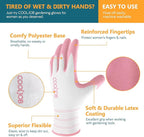 COOLJOB 6 Pairs Gardening Gloves for Women Ladies, Breathable Rubber Coated for Yard Garden, Outdoor Indoor Protective Work with Grip, Medium Size, Blue & Pink