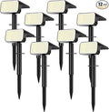 LANSOW Solar Spot Lights Outdoor Waterproof IP67, (8 Pack/90 LED/4 Modes) Solar Landscape Spotlights, 2-in-1 Solar Powered Flood Lights for Yard Garden Pathway Outside Tree, Auto ON/Off(Cool White)