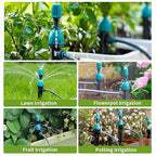 Drip Irrigation System 98ft, Fast Connect Automatic Irrigation Kit with 12mm, 6mm Blank Distribution Tubing and Accessories, DIY Garden Watering Equipment for Garden, Greenhouse, Flower Bed, Patio