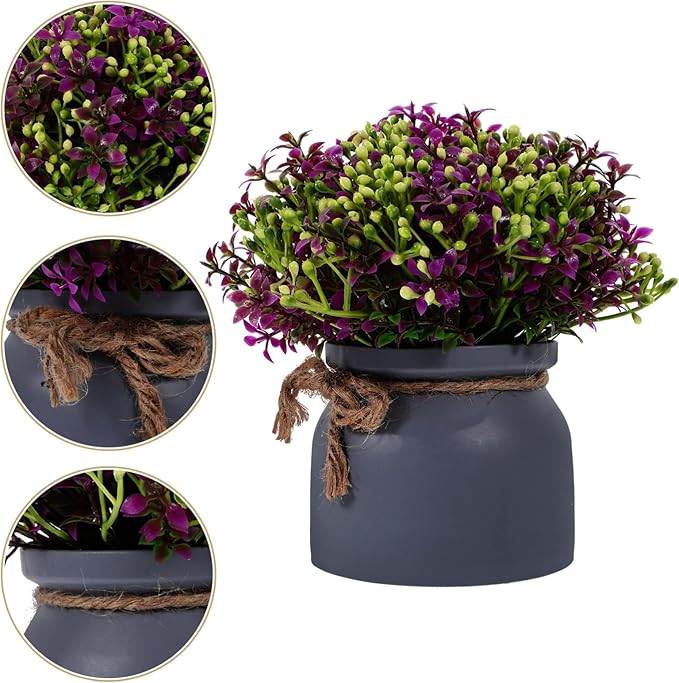 STOBAZA Artificial Flower Bonsai Decoration Realistic Faux Potted Orchid Plant for Home Greenery for Shelf Table Desk Decor Lotus Color