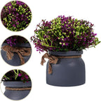 STOBAZA Artificial Flower Bonsai Decoration Realistic Faux Potted Orchid Plant for Home Greenery for Shelf Table Desk Decor Lotus Color