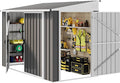 DWVO 7x4 FT Outdoor Weatherproof Storage Shed, Secure Metal Bike Shed w/Lockable Entry, Garden Storage Solution for Lawn Equipment, Tools, Waste Bin, Dark Gray