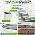 G GOOD GAIN Raised Garden Beds - 6x2x1.4ft Galvanized Planter Boxes Kit with Protective Tape & Gloves & Tools | Oval Metal Outdoor Raised Bed for Gardening Vegetables, Fruits, Flowers, Herbs, White