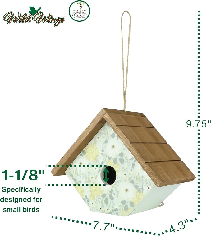 Wild Wings Decorative Wren House Blooming Nest, Green