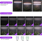 LED Grow Light Strips for Indoor Plants, 16‘’ Full Spectrum 240 LEDs with 4 Install Methods, 6/12/16H Timer, 10 Dimmable Levels, 3 Switch Modes for Seedling Succulent Sunlike Strip (2 Head 2 Pack)