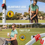 CROWN SHADES 10x10 Pop Up Canopy, Patented Center Lock One Push Tent Canopy, Newly Designed Storage Bag, 8 Stakes, 4 Ropes, Beige