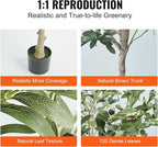 VEVOR Artificial Olive Tree, 5 FT Tall Faux Plant, Secure PE Material & Anti-Tip Tilt Protection Low-Maintenance Plant, Lifelike Green Fake Potted Tree for Home Office Warehouse Decor Indoor Outdoor