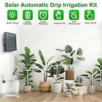 Display and Solar 2 in 1 Automatic Watering System for 15 Pots Plants, Anti-Siphoning Watering Drip Irrigation System Device Kit, Smart Timer & Manual for Indoor Garden Farm Greenhouse Balcony & Patio