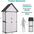 Sheds Outdoor Storage,Garden Shed with Metal Frame Structure and Adjustable Shelves,Large Capacity Storage Tool Cabinet Box for Backyard Garden Patio Lawn (Off White)