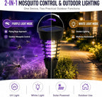4 Pack Solar Bug Zapper Outdoor Waterproof Solar Powered Mosquito Zapper Repellent Outdoor Patio,Cordless & Auto On/Off Trap Light with Hook for Small Fly Zappers for Garden Backyard Gnat for Outside