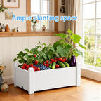 Elevated Resin Planter Box with Precision Drainage Raised Garden Bed for Vegetables, Herbs, and Flowers Ideal for Urban Patios, Balconies, and Yards