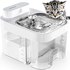 Cat Water Fountain, Wastewater Separation & No Filter Cotton, Pet Water Dispenser with 101oz/3L Large Capacity Tank, Wireless Automatic Water Fountains for Cats Indoor Cat Watering Supplies
