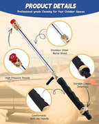 2026 Upgraded Jet Nozzle Power Washer for Garden Hose, Includes 2 High-Pressure Nozzles and Quick Connectors | Hydro Jet High Pressure Washer Tools