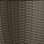 Suncast 4 Pack Wicker Planter w/ Drillable Drain Holes, Decorative Indoor/Outdoor Pot, 18in, Java