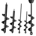 4Pcs Auger Drill Bit for Planting, 4 Common Sizes Heavy Duty Steel 3/8 Hex Drive Drill Auger for Post Holes Digger, Earth & Lawn Augering, Planting Bulbs & Trees