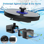 SZMP 3.5W Upgraded Glass Panel Solar Fountain with RGB Night Show, Anti-Drift Fixer & 7 Nozzles, Strong Floating Bird Bath Fountain for Garden, Pond, Outdoor (Blue)