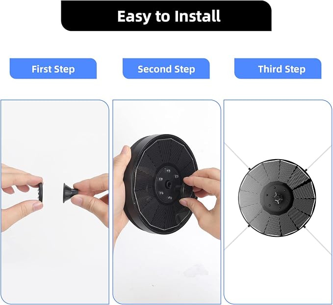 Solar Powered Fountain 4W Bird Bath Fountains Pump Upgraded Glass Panel Fountains with Color LED Lights 7 Nozzles & 4 Fixers for Garden Small Pond Outdoor Swimming Pool Fish Tank