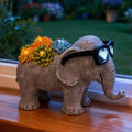 Solar Garden Outdoor Statues Elephant with Succulent and LED Lights –Outdoor Decor Ornament for Patio, Backyard, or Lawn – Gifts for Mom Grandma(9.06" D x 5.31" W x 5.71" H)