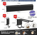 Sttoraboks Garage Tool Storage Rack, Heavy Duty Garage Storage Organizer Rack System Wall Mounted Tool with 6 double hooks, 2 rails, Garden Yard Tools Hanger Rack for Ski Gears, Broom, Rake,Shovel