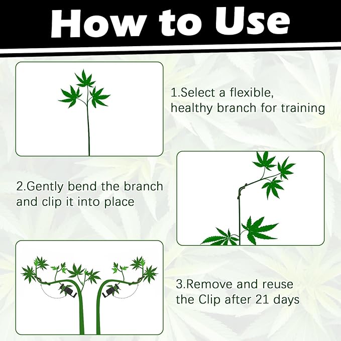 40 Pack LST Plant Training Clips – Durable & Reusable Stem Support for Low-Stress Training – Fits All Growth Stages