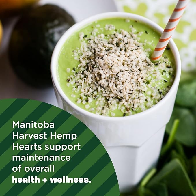 Manitoba Harvest Organic Hemp Hearts, Shelled Hemp Seeds - 7oz - 10g Plant Protein & 12g Omega 3 & 6 per 30g serving - Easy-to-Digest seeds with 9 Essential Amino Acids - Gluten Free, Vegan, Non-GMO