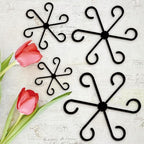 4 Pcs Plant Stem Support Reusable Plant Growth Accessories, Different Sizes Climbing Plant Stakes for Indoor Plants to Decorative (Black)