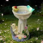 HUYIENO Solar Garden Statue Outdoor Decor Ornament Waterproof Solar Powered LED Lights for Yard, Patio, Lawn Gift for Mom, Women, Housewarming Hedgehog
