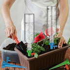 SiliFine 8 Set Plant Watering Devices with Self Watering Spikes and 26 oz Plastic Bottles Plant Waterer Devices with Adjustable Control Valve Switch Indoor Outdoor (Clear)