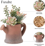 2-Pack Artificial Succulent Plants in Vintage Pots - Waterproof Fake Plants for Home Office Desk Decor - Low Maintenance Indoor Greenery for Bathroom Shelf Table