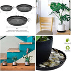 12Pcs Plant Saucer, 6 8 10 Inch Durable Plastic Plant Tray, Black Round Plant Pot Saucers, Drip Tray for Indoor and Outdoor Garden