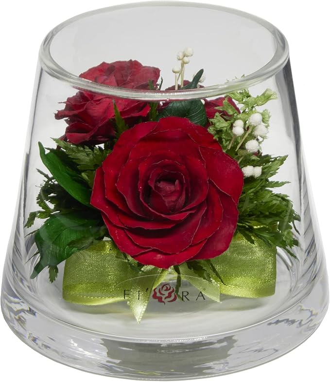 Fiora Flower | Long Lasting Real Roses in a Sealed Vase | Lasts up to 5 Years | Unique Present Gift