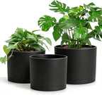 Large Plant Pots Set of 3 – 8", 9", 10" Indoor Flower Pots with Drainage Holes and Saucers, Big Planters for Monstera, Fiddle Leaf Fig, Snake Plant – 5 Colors