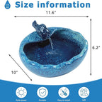Ceramic Solar Fountain Bird Bath with Battery Backup,Bird Bath for Outside,Bird Bath Bowl for Garden, Patio & Yard Decor,Working at Night for at Least 6 Hours (Koi Fish).