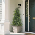 4FT Real Touch Cedar Topiary Trees for Front Porch Decor, Artificial Shrubs Faux Plants Potted UV Resistant Fake Greenery for Outdoor Indoor Door Garden Farmhouse Home Decoration (Set of 2)