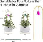 2PCS Small Gold Trellis for Climbing Plants Indoor, Mini Metal Houseplant Climber Support for Potted Plants, Boho Decorative Pot Lattice with Agate for Hoya, Pothos, Ivy, Philodendron