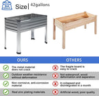 DIIYIV 2PCS Galvanized Raised Garden Bed with Legs,2PCS 48×18×30in Elevated Planter Box for Backyard,Outdoor Garden, Patio, Balcony, 300lb Capacity,Silver