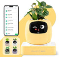 Smart Planter with App Control, Self-Watering AI Plant Pot with LCD Display, Interactive Desk Plant Companion for 100+ Plants, Smart Indoor Planter with Pomodoro Timer,80ml Reservoir,Calendar-Yellow