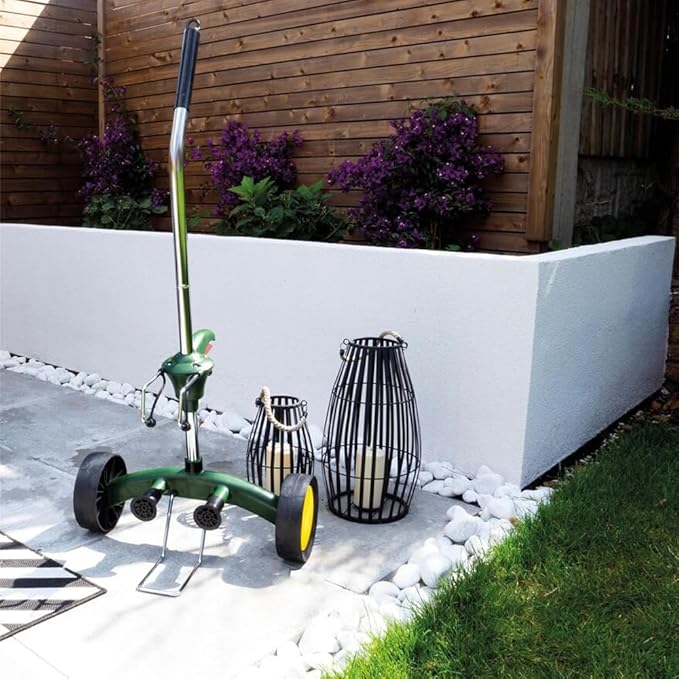 Garden Pot Mover Dolly Heavy Duty Plant Caddy Wheeled Trolley with Adjustable Handle Flat Free Wheels for Plant Pot