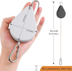 WROSWT Upgraded Retractable Plant Hanger,Plant Pulleys for Hanging Plants,Easy to Raise and Lower,Auto Lock,Heavy Duty,Adjustable Hook for Garden Baskets Pots,Birds Feeder,(6Pcs,Black)