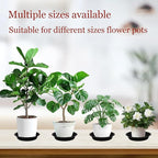 6pcs Black Plastic Plant Saucers (4 inch) - Heavy Duty Indoor Plant Trays for Pots with Water Drainage, Drip Catcher & Decor (Set of 6 Round Saucers)