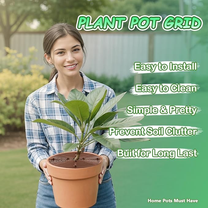 Plant Pot Covers for Small to Medium Pots, 2 Pack Plant Pot Cover to Keep Cats & Dogs Out, Indoor Plant Protector from Cats and Dogs with Cuttable Mesh & Stakes, 11.8 Inch