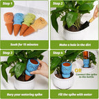 Terracotta Self Watering Spikes, 4 Pack Self Watering Planter Insert, Vacation Plant Slow Release Watering Devices for Indoor Outdoor Plants, Big Head