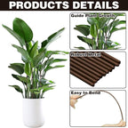 10Pcs Plant Support Stakes with 15Pcs Plant Clips, 15.75inch Tall Bendable Single Stem Sticks Orchid Clips Brown Helps Growth for Indoor Outdoor Flowers Rose Amaryllis