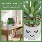 Small Artificial Succulent Plant in Pot 1PC - Lifelike Fake Succulent for Indoor Home Decor,Real Touch Mini Potted Plant for Bathroom Kitchen Window Sill,Office Desk,Shelf Decor Accessories