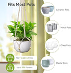 USLAI Macrame Plant Hanger Indoor Outdoor, Fits 4 to 15 Inch Pots, Strong Hanging Planter Holder, Boho Home Decor, 35 Inch, Ivory, Set of 2 (POTS NOT Included)