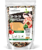 GARDENWISE 16-16-16 All Purpose Professional Fertilizer - Lawn, Flower, Tree, Shrub & Vegetable Garden Fertilizer (1/2 Quart)